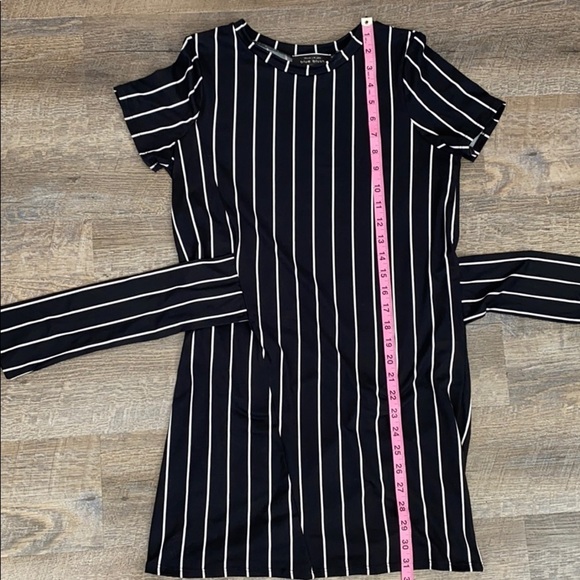 Blue Blush Black & White Pinstripe Dress small - Picture 8 of 8